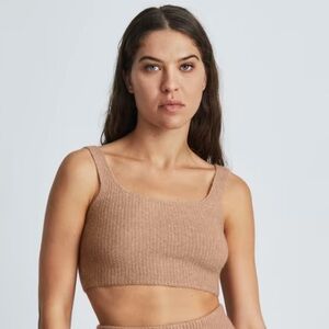 Everlane The Cozy Stretch Tank in Camel Crop Top Size XS New With Tags